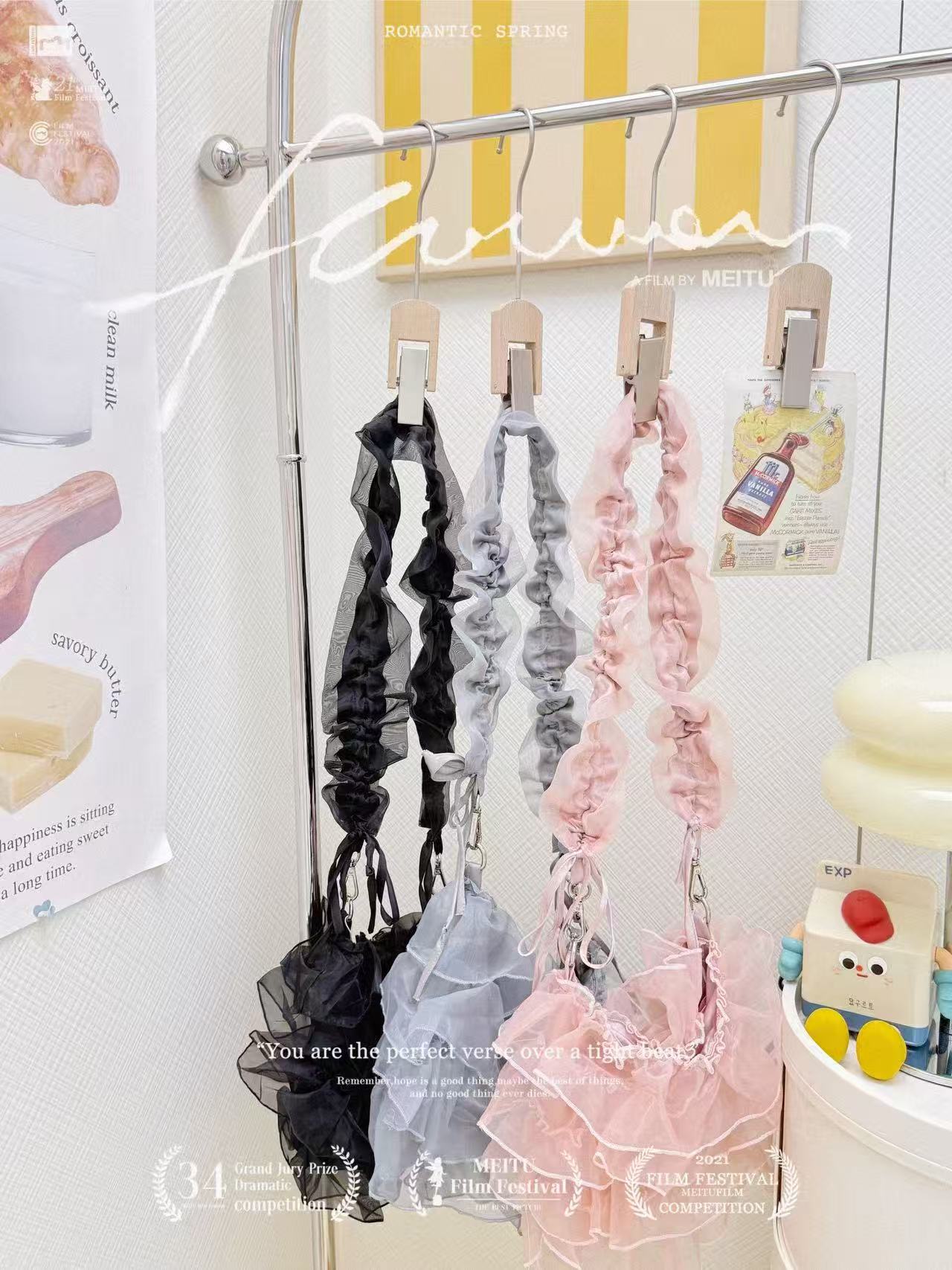 法式蕾絲疊穿套裝🩵