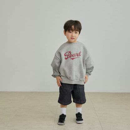 圓領拼接英文衛衣🎧