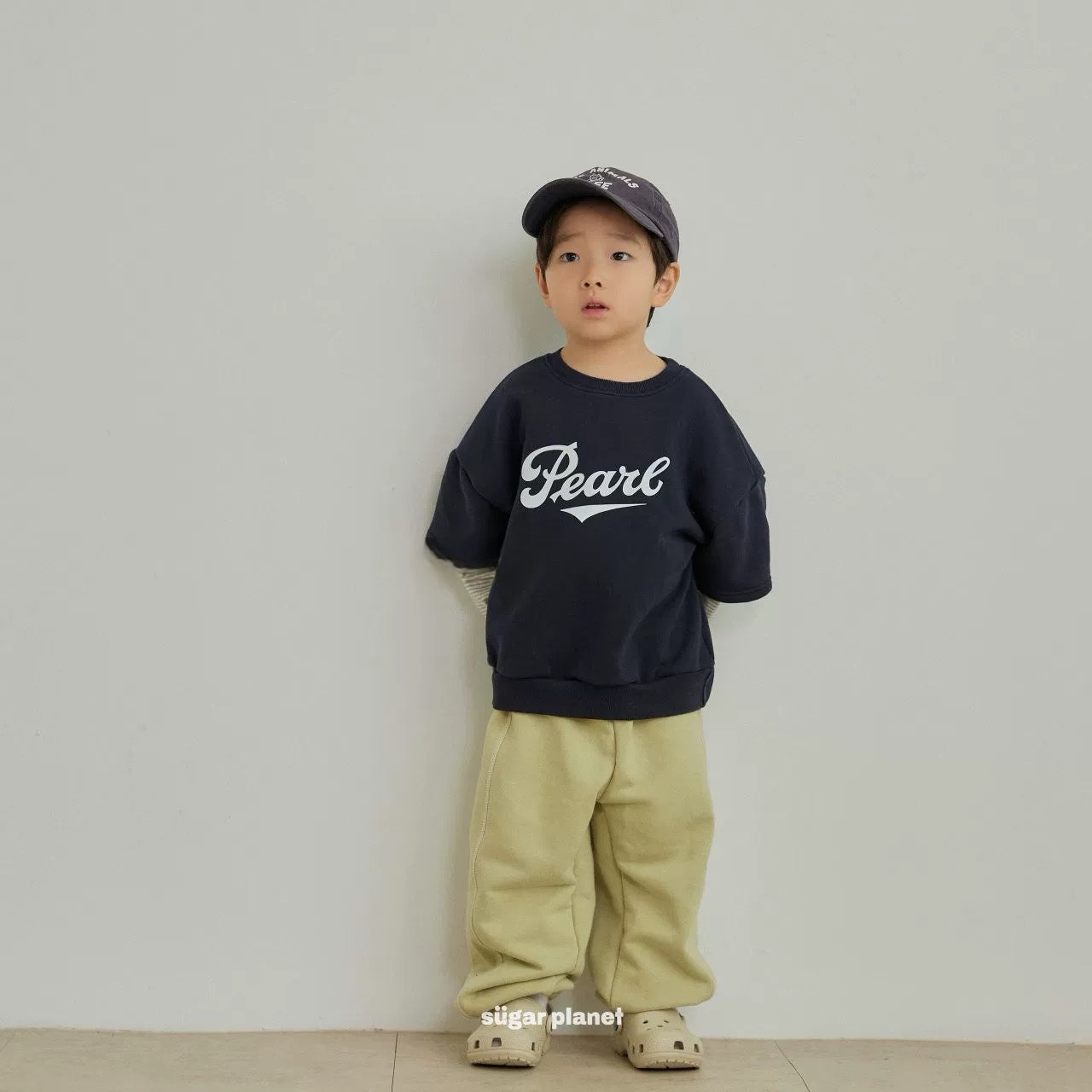 圓領拼接英文衛衣🎧