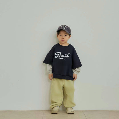 圓領拼接英文衛衣🎧