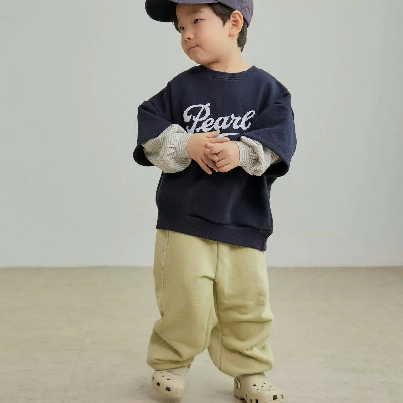 圓領拼接英文衛衣🎧