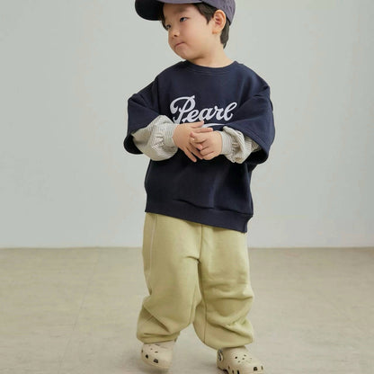 圓領拼接英文衛衣🎧