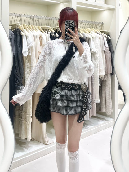 法式蕾絲上衣搭花邊褲裙🌸