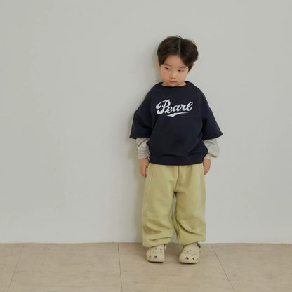 圓領拼接英文衛衣🎧