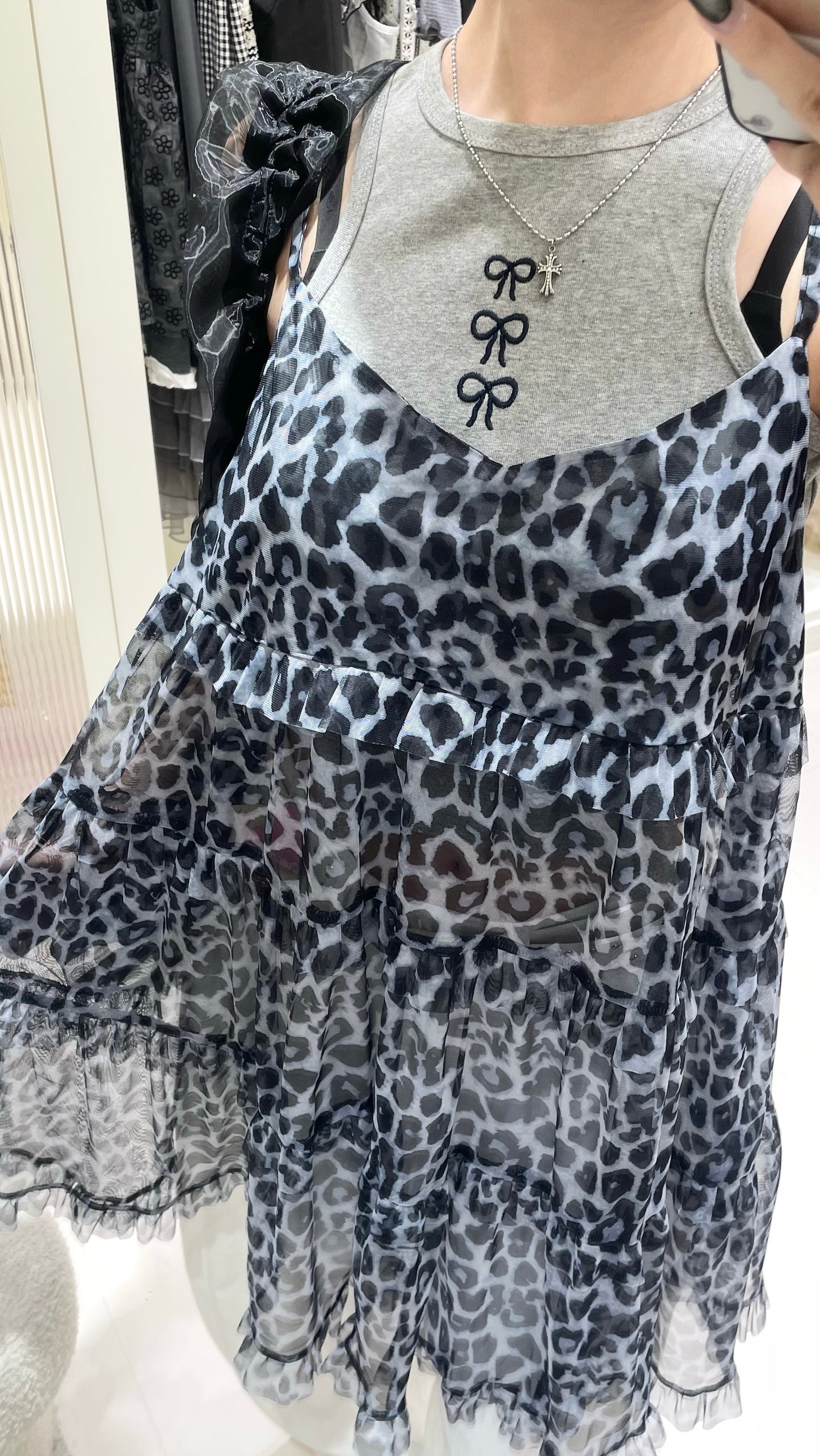 韓系疊穿豹紋套裝🍒