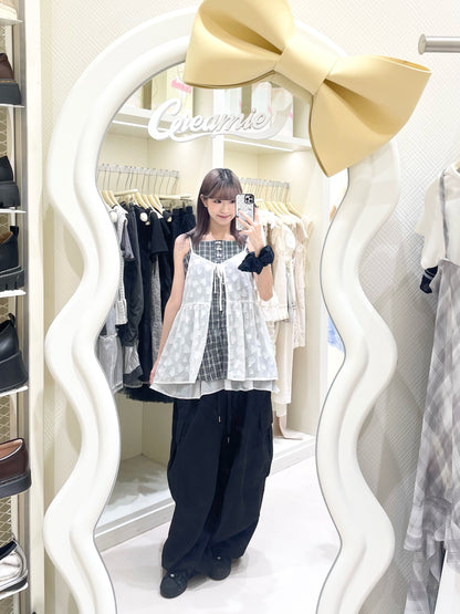 復古格紋拼接套裝🖤