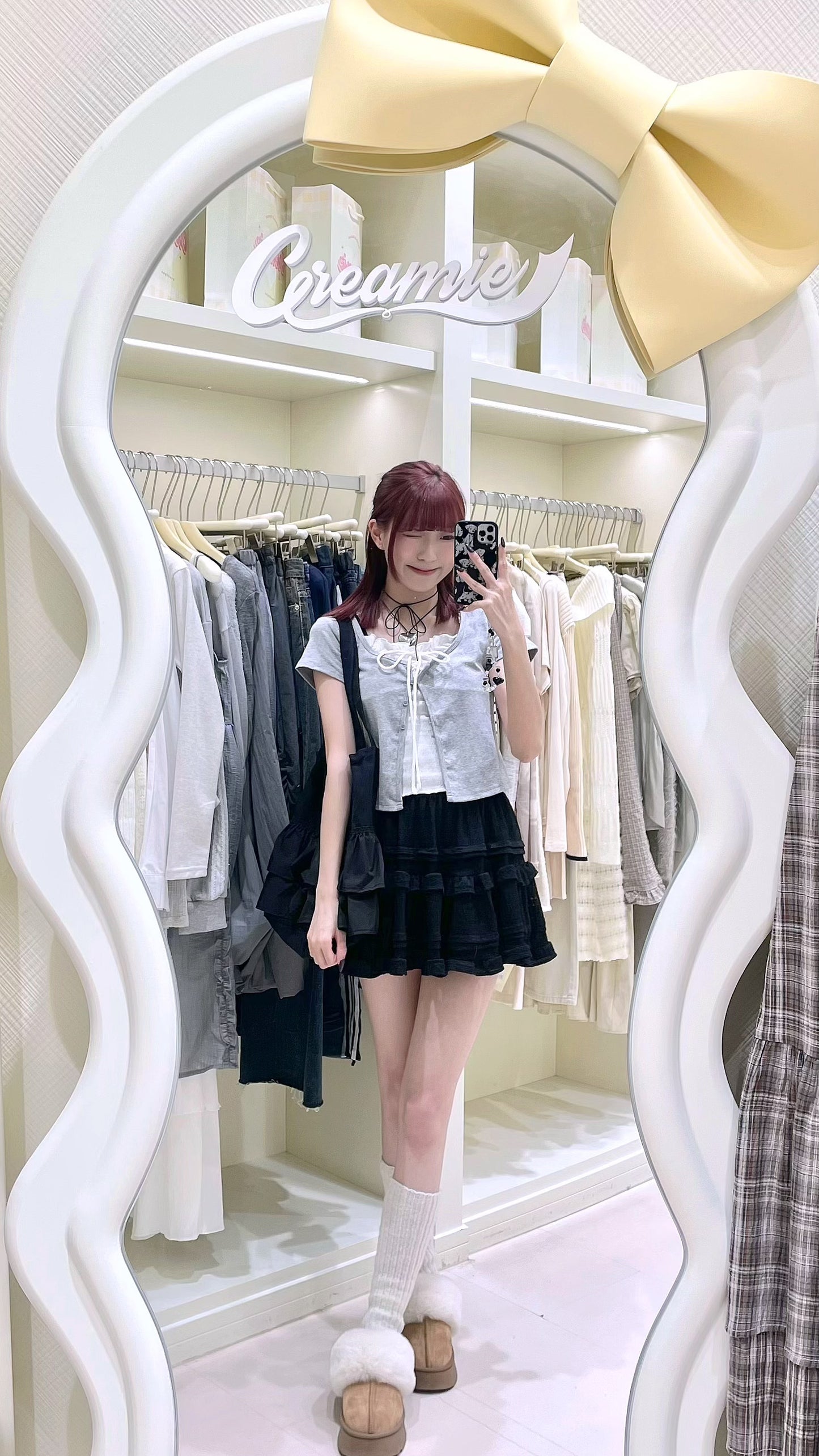 甜辣風短款上衣搭不規則長裙🧀