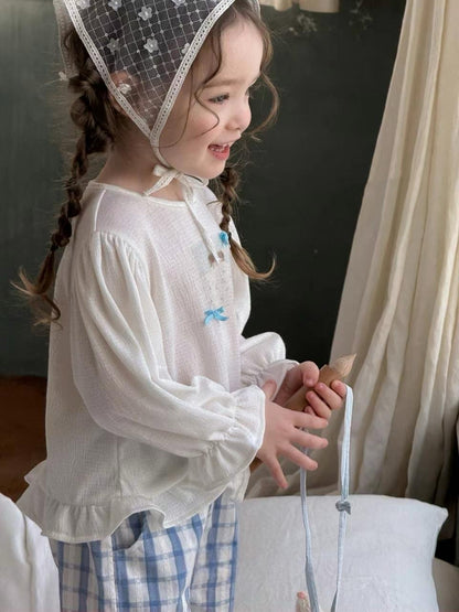 淨色花邊袖上衣🌸