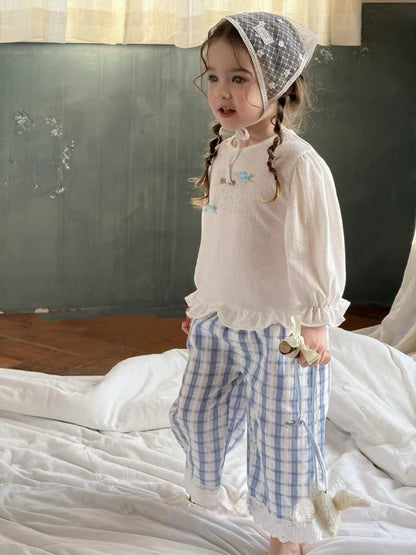 淨色花邊袖上衣🌸