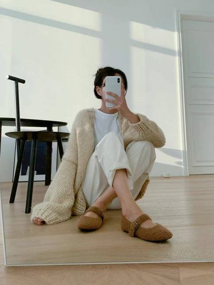 慵懶風羊羔毛平底鞋🐰