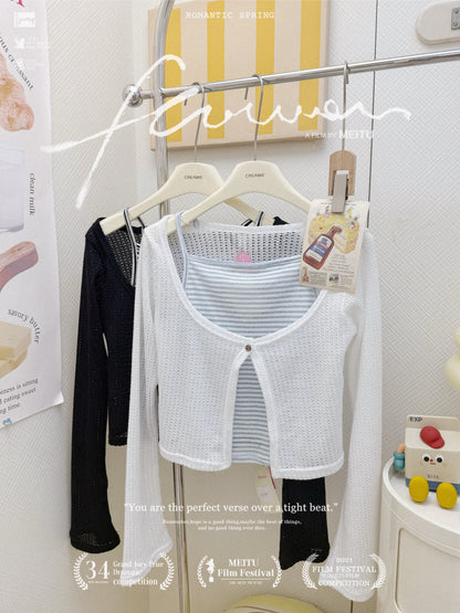 針織假兩件搭牛仔長褲🧶