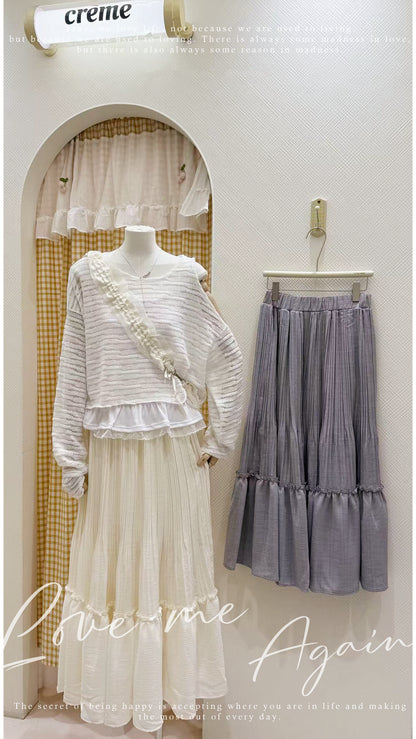 溫柔針織露肩套裝♡⃛⋆⁺