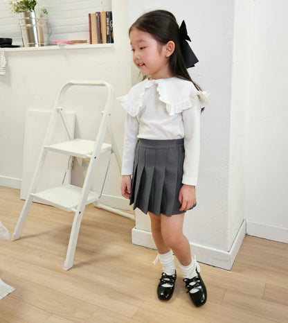 淨色荷葉領長袖上衣🍥