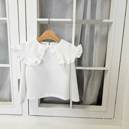 淨色荷葉領長袖上衣🍥