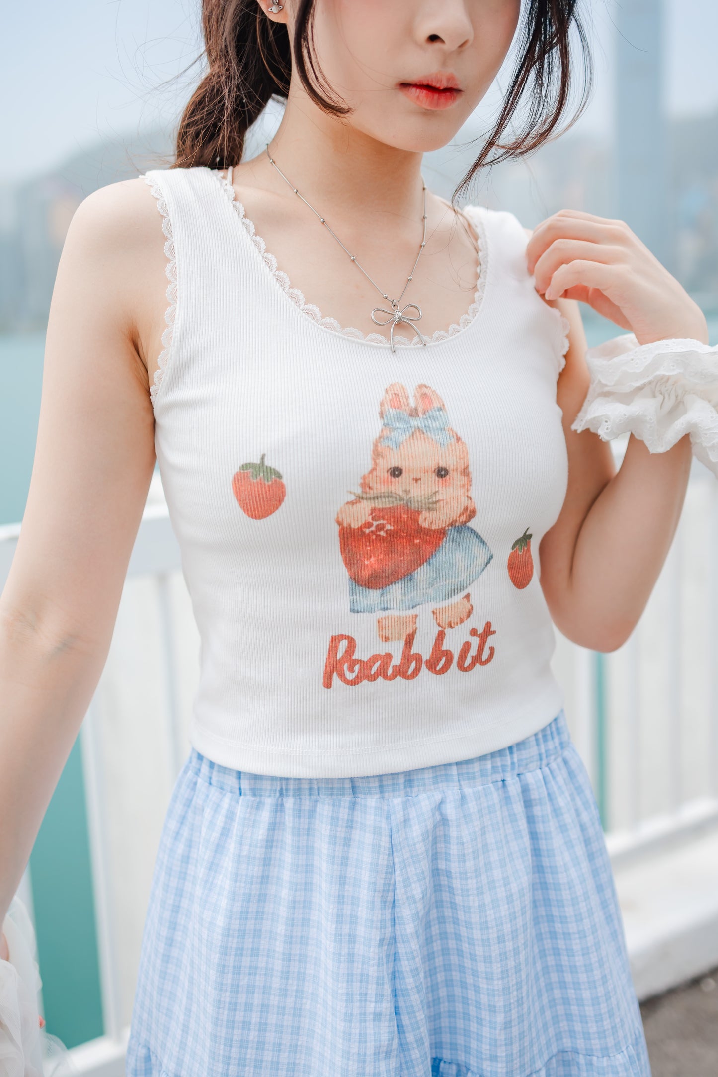 夏日必備！日系繽紛白兔背心🐰