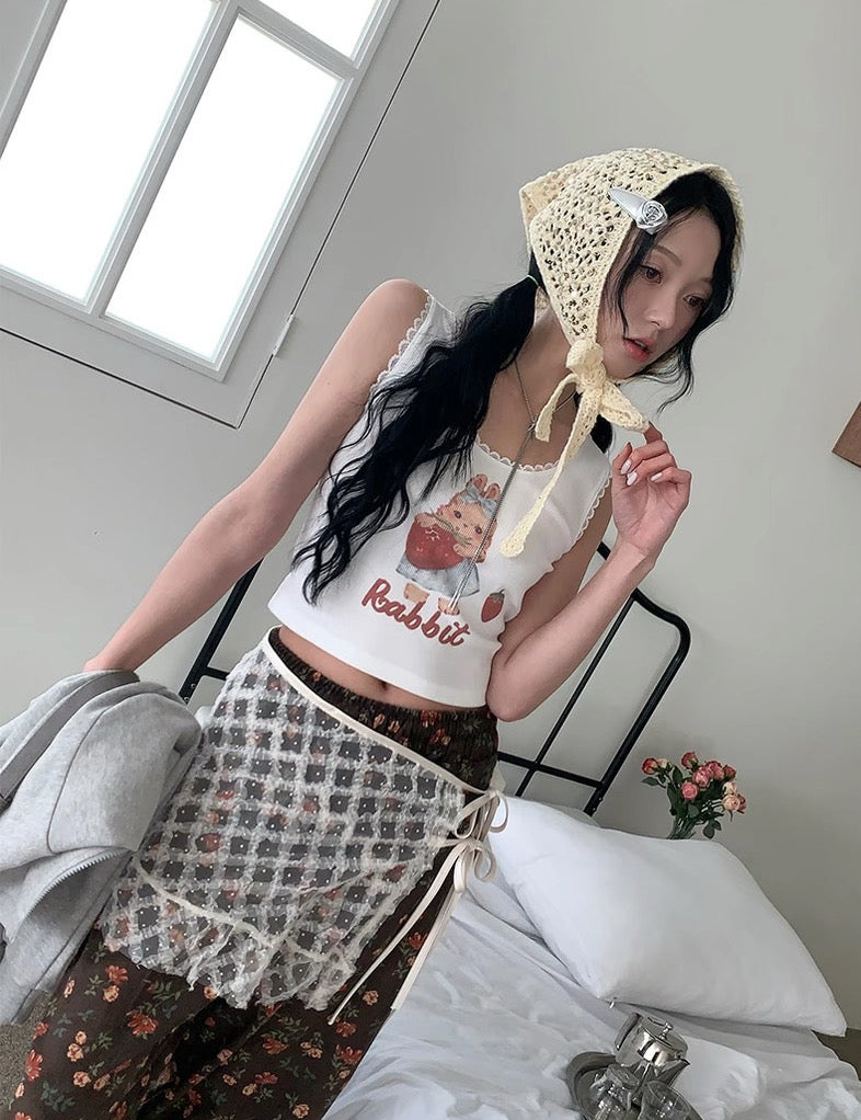 夏日必備！日系繽紛白兔背心🐰
