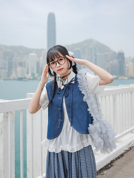 Citywalk 📸🖤工裝牛仔蝴蝶馬甲