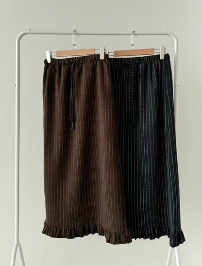 鬆緊格子半身長裙🌸