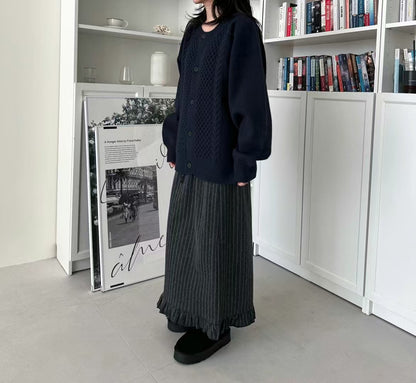 鬆緊格子半身長裙🌸