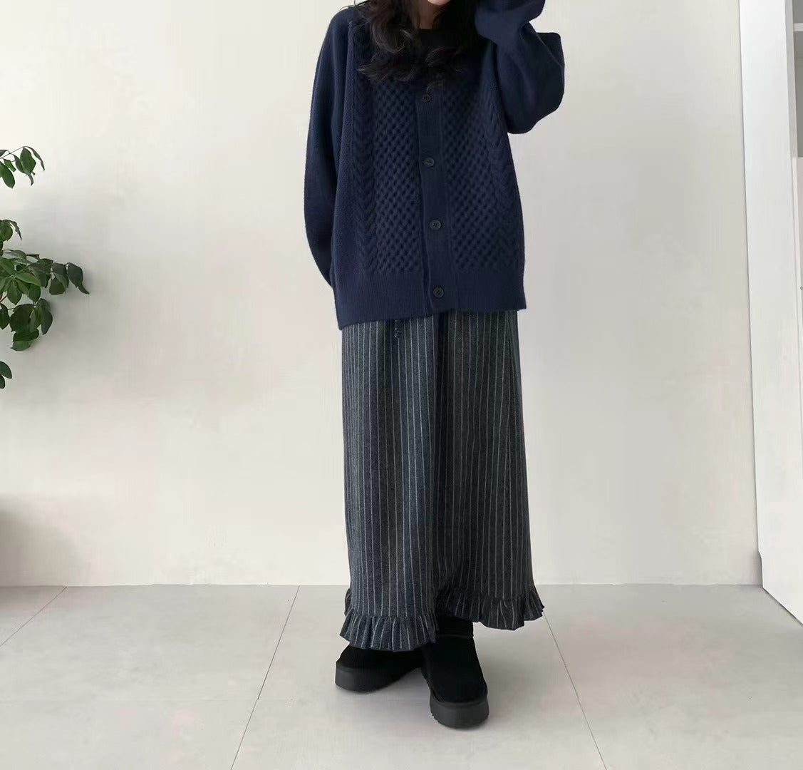 鬆緊格子半身長裙🌸