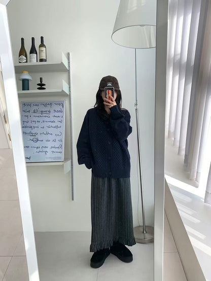 鬆緊格子半身長裙🌸