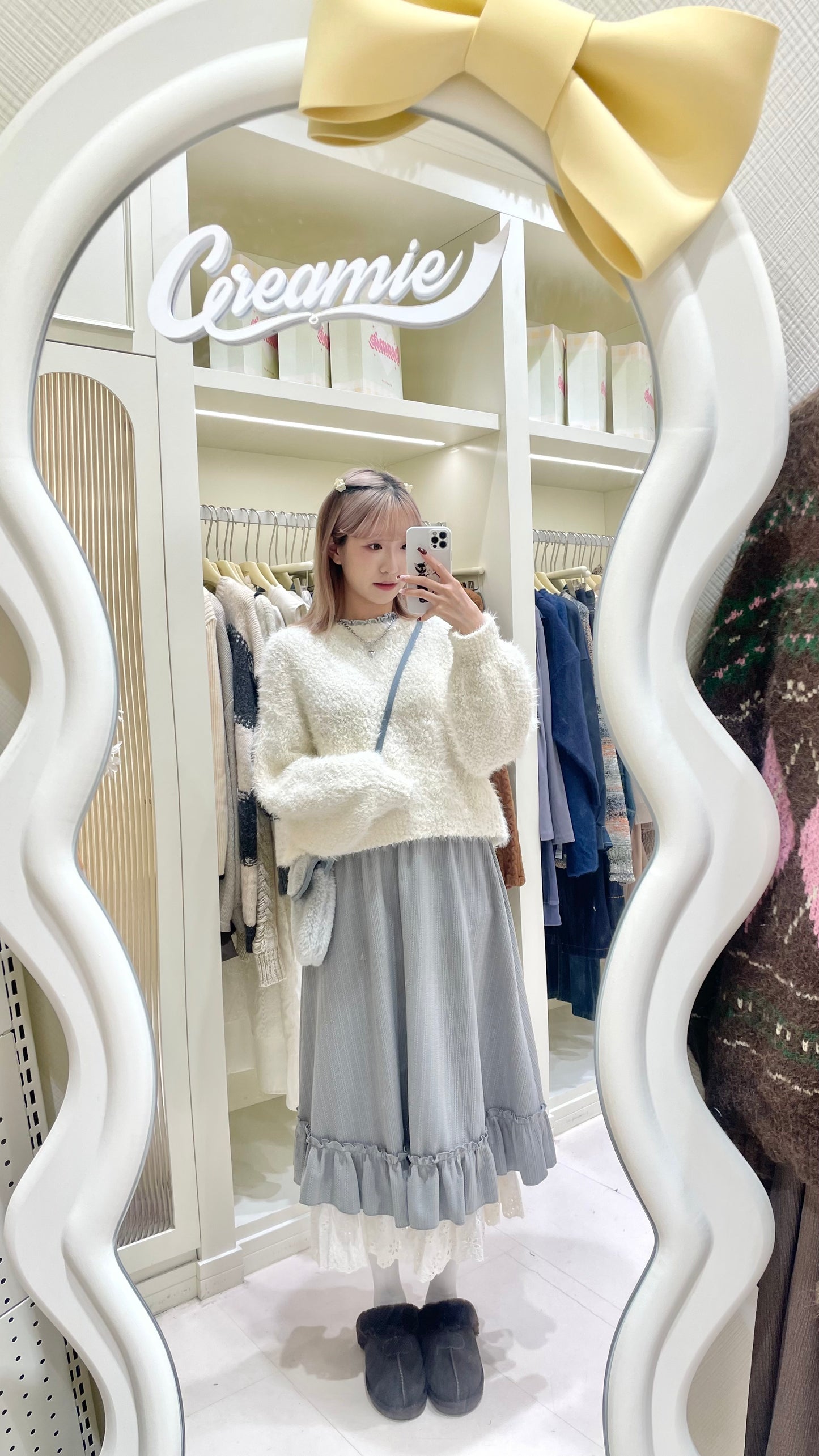 簡約馬海毛奶油毛衣💕