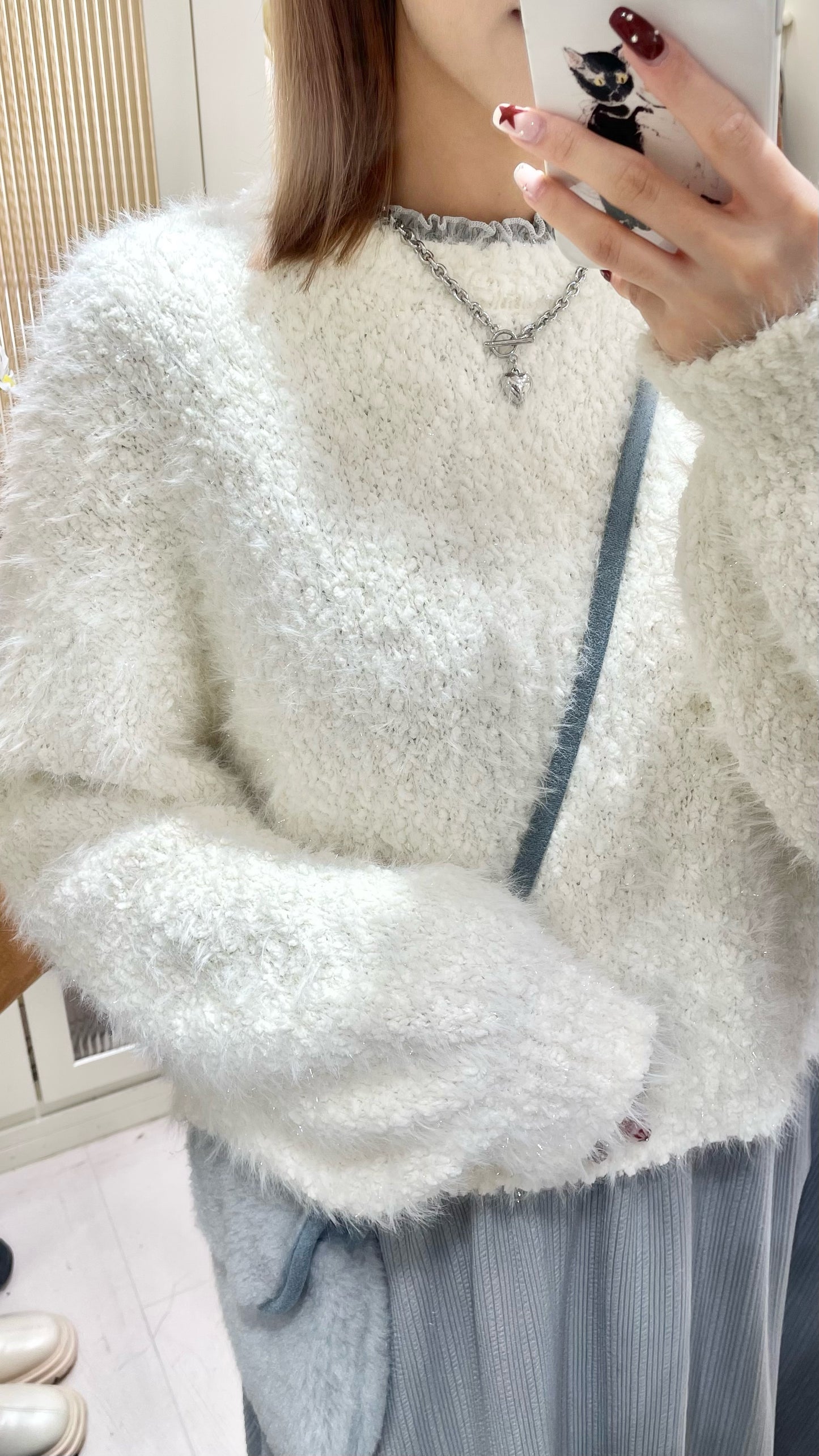 簡約馬海毛奶油毛衣💕