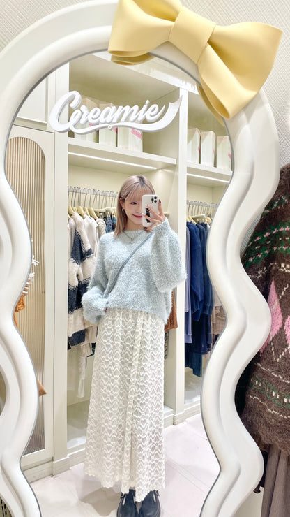 簡約馬海毛奶油毛衣💕