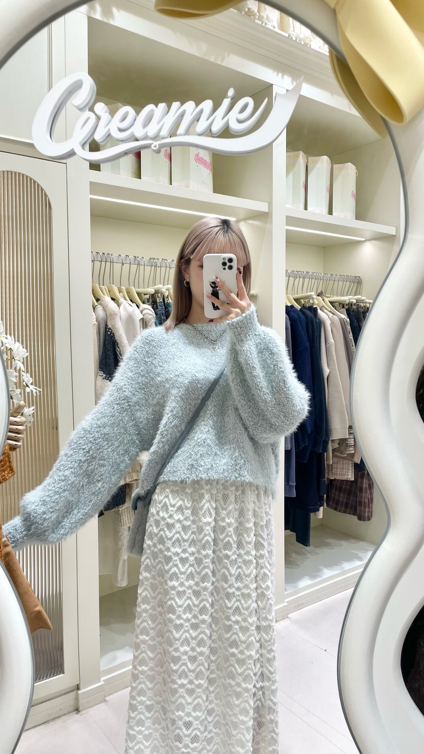 簡約馬海毛奶油毛衣💕