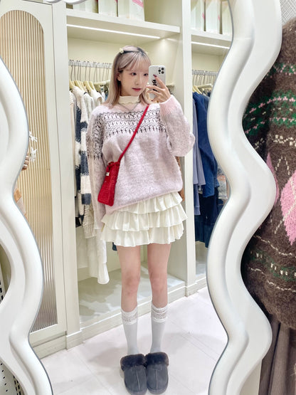 5色入 - 北歐風拼色壓紋毛衣🌸✨