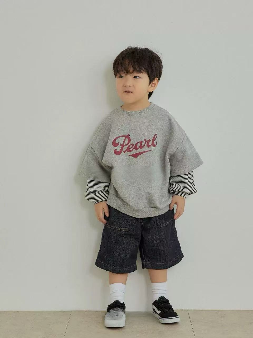 圓領拼接英文衛衣🎧