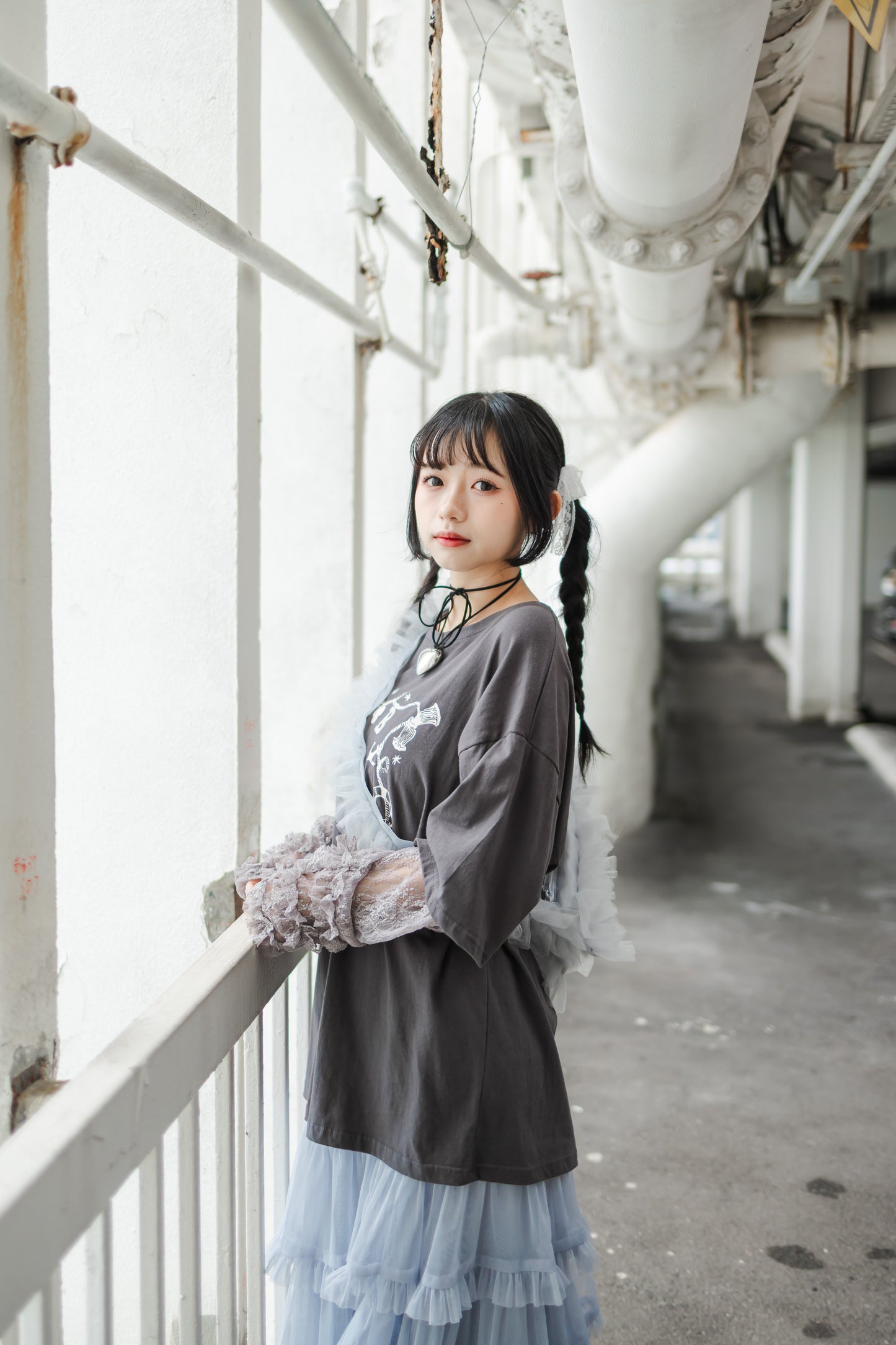 2色入💌💕 lace蕾絲花邊長Tee