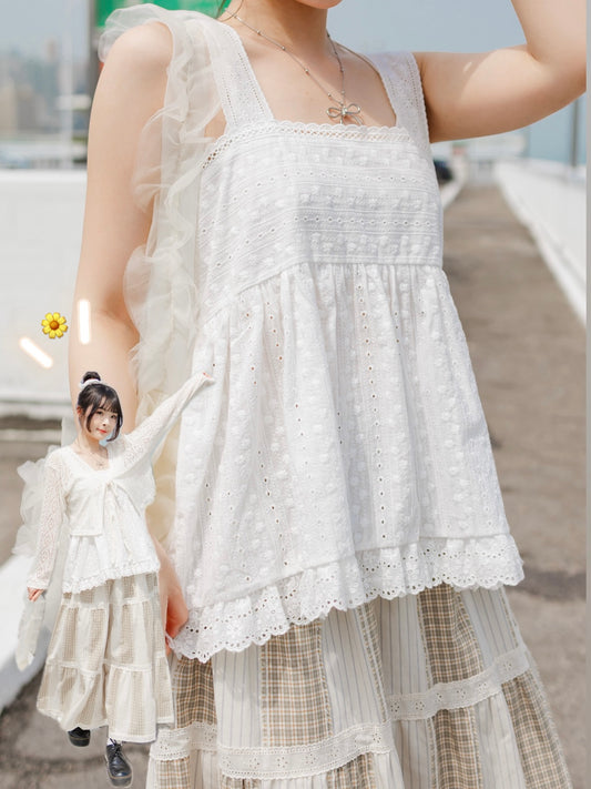 高質小碎花肩帶Ruffle背心🌼