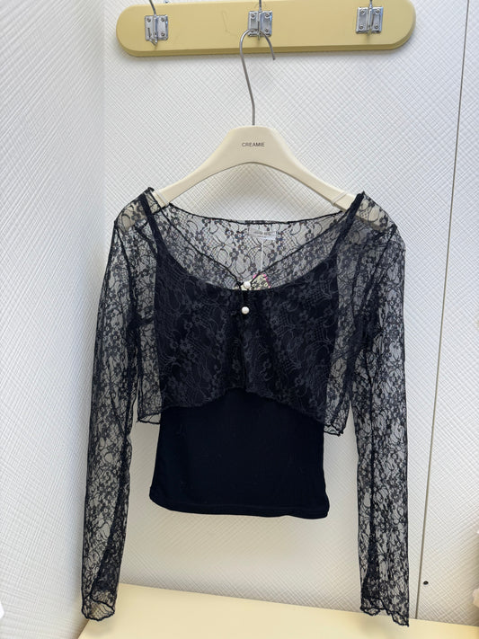 【冬季清倉☃️❄️】 蕾絲短款上衣