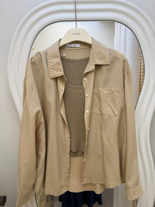 【冬季清倉☃️❄️】 雪紡襯衫搭針織背心