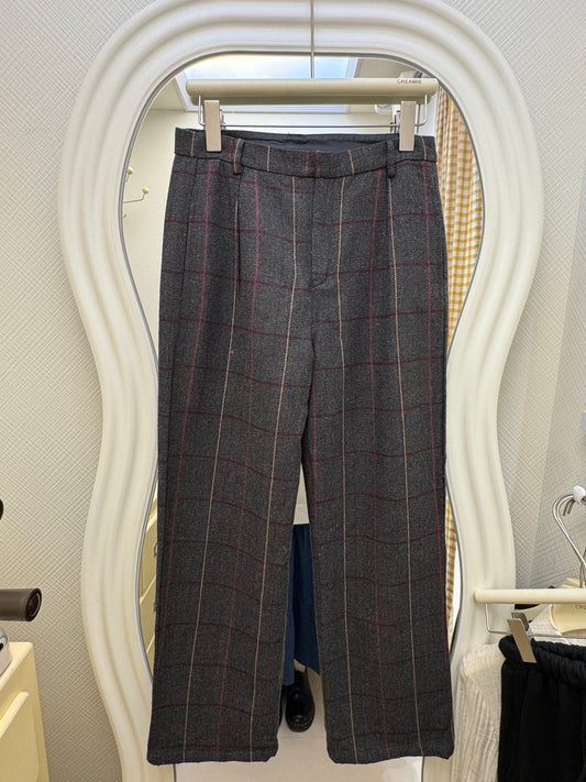 【冬季清倉☃️❄️】 扣鈕格子長褲