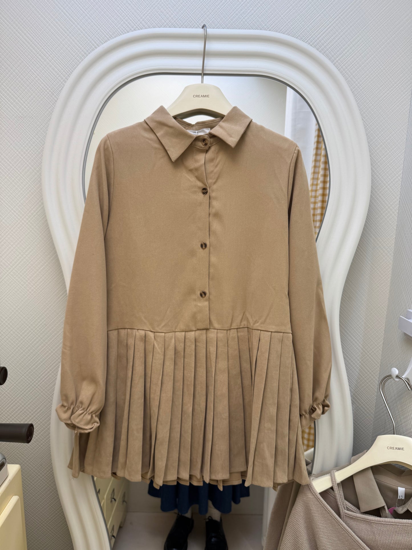 【冬季清倉☃️❄️】 翻領百褶連身裙