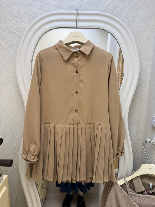 【冬季清倉☃️❄️】 翻領百褶連身裙