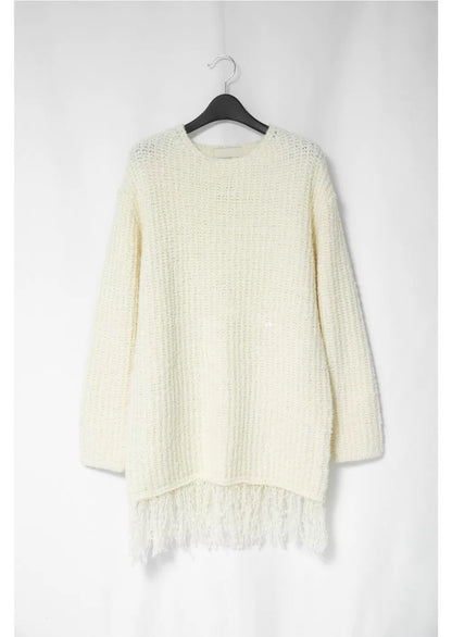 【冬季清倉☃️❄️】 淨色針織流蘇毛衣
