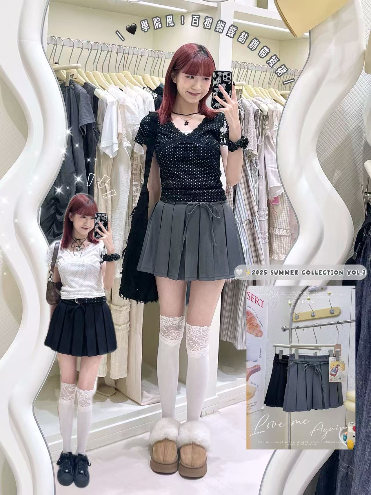 學院風🖤百褶蝴蝶結綁帶短裙✨