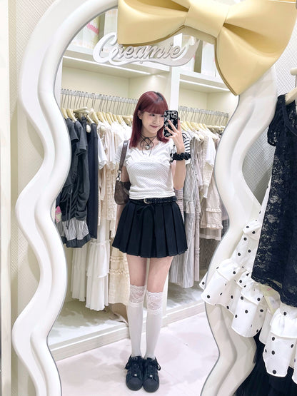 學院風🖤百褶蝴蝶結綁帶短裙✨