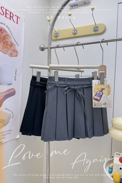 學院風🖤百褶蝴蝶結綁帶短裙✨