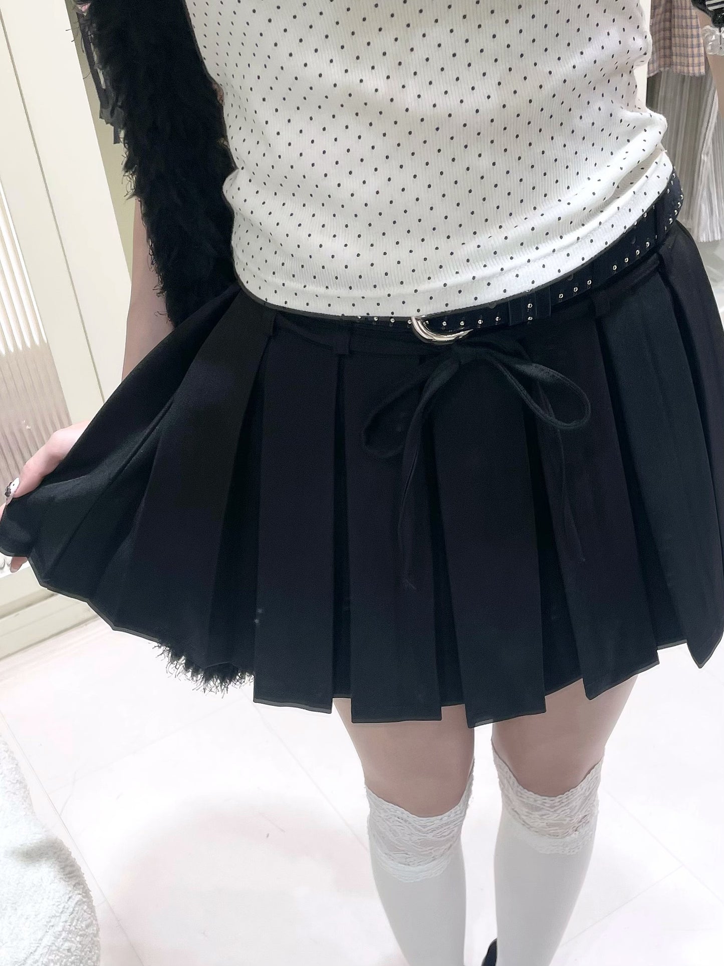 學院風🖤百褶蝴蝶結綁帶短裙✨