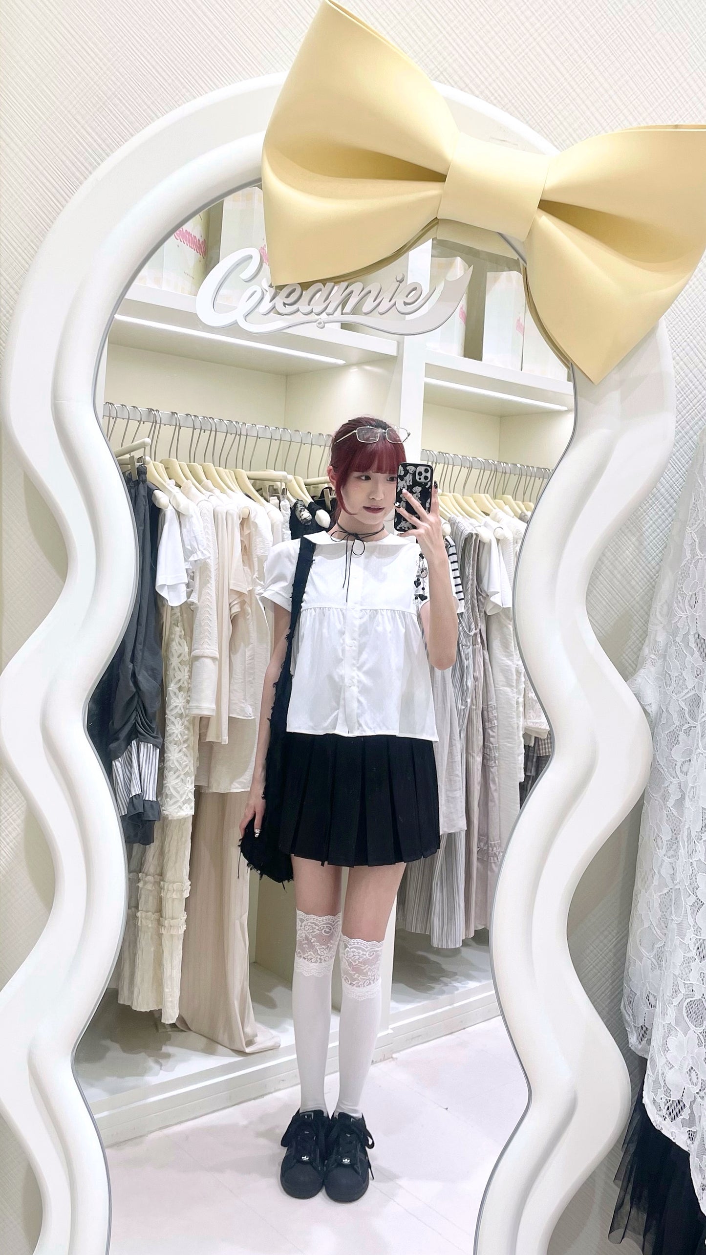 學院風🖤百褶蝴蝶結綁帶短裙✨