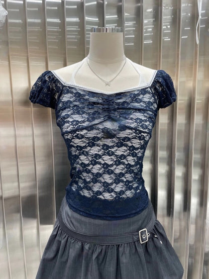 氣質蕾絲V領上衣🤍