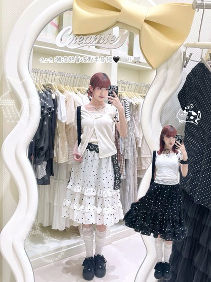 潮流熱賣波點半身裙🖤🤍