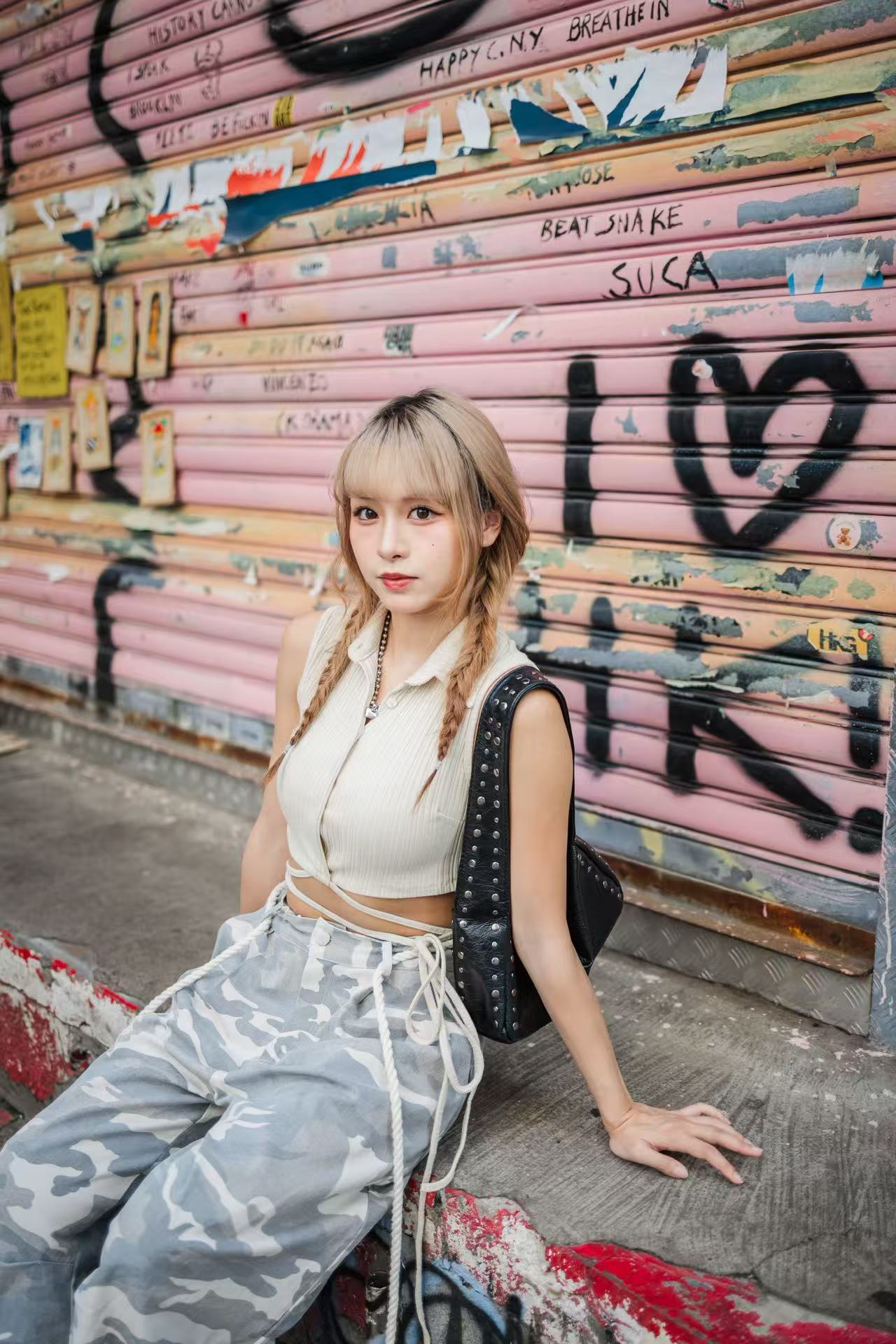 季度熱銷! 寬鬆豹紋長褲-淺灰色❤️‍🔥