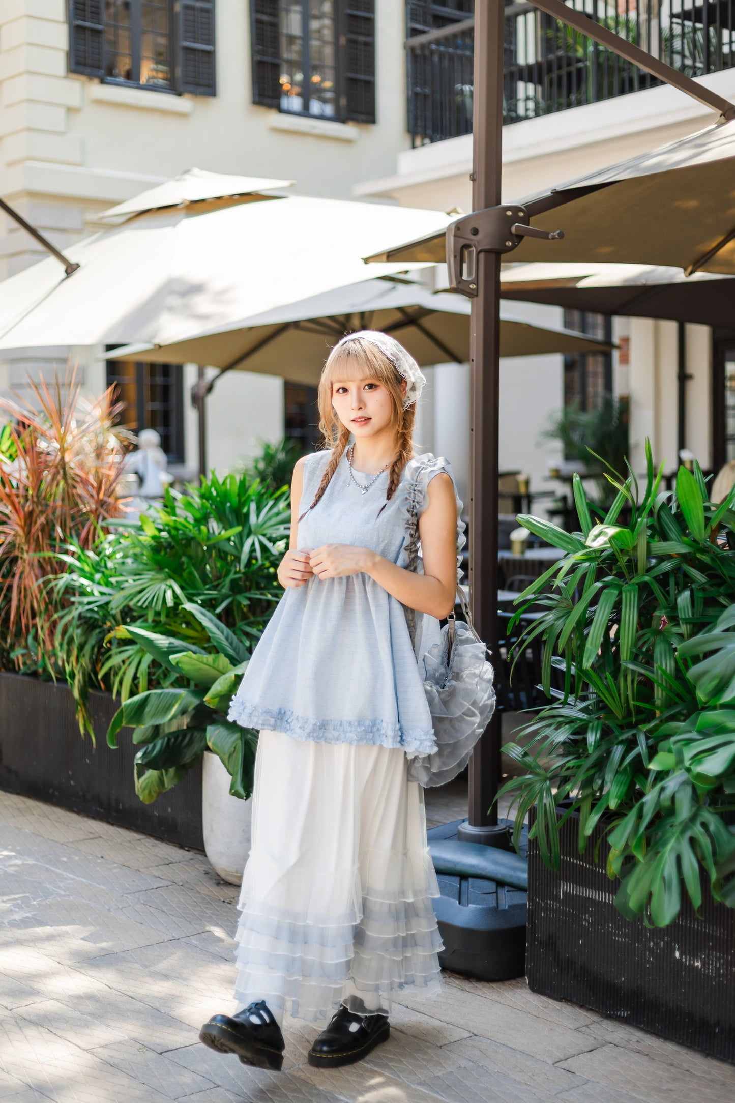 簡約清新花邊背心裙👗