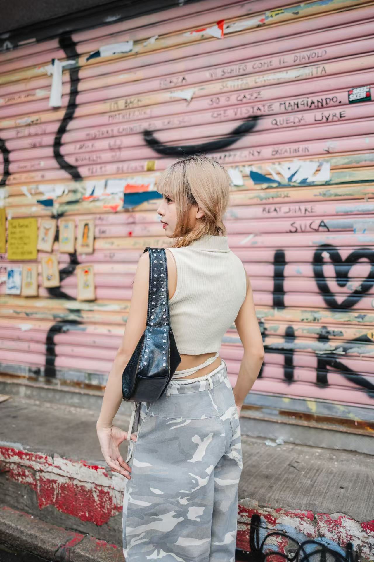 季度熱銷! 寬鬆豹紋長褲-淺灰色❤️‍🔥