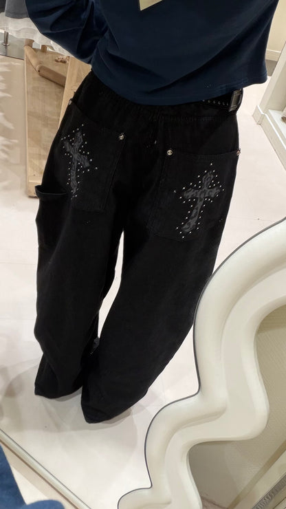 針織假兩件搭牛仔長褲🧶